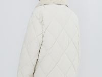 Стёганая куртка с меховым воротником, Бежевый