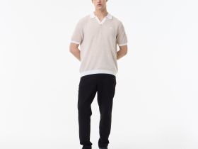 Мужское трикотажное поло Lacoste из смеси органического хлопка и льна