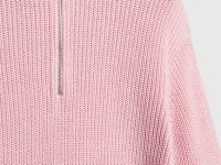 Джемпер с воротником-стойкой на молнии, Розовый