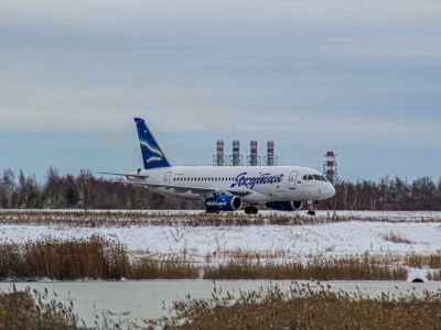 Самолет авиакомпании «Якутия» встретили в аэропорту Харбина водяным салютом