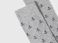 Высокие носки с жаккардовым рисунком, Серый