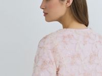 Джемпер с декором из кружева, Розовый