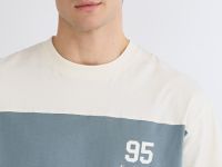 Футболка колор-блок с принтом, Белый