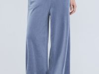 Велюровые брюки с эффектом стирки, Синий