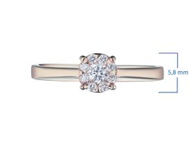 Кольцо из красного золота с бриллиантами э0201кц10153800