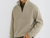 Свитшот с воротником-стойкой на молнии, Бежевый