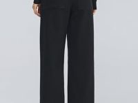 Укороченные широкие джинсы, Черный