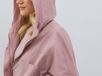 Ветровка с капюшоном, Розовый