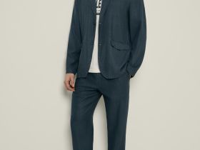 Брюки зауженного кроя с добавлением льна