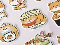 Наклейки объемные MESHU "Shiba Inu,", 10*23 см, пакет европодвес