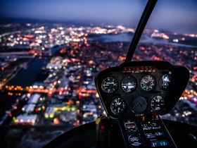 Ночной полет на вертолете Robinson R44