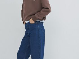 Джинсы Barrel с высокой посадкой, Синий