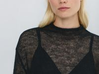 Полупрозрачный джемпер с шерстью альпака, Черный