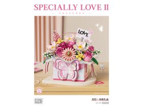 1967_MK Конструктор Бабочка в букете розовых цветов