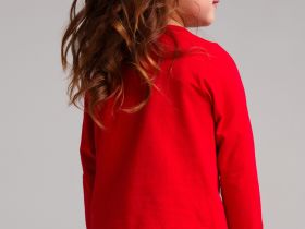 Фуфайка детская трикотажная для девочек (футболка с длинными рукавами)