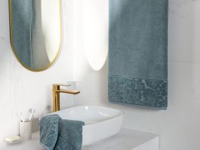 Полотенце махровое Licia, серо-голубое