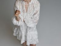 Мини-платье А-силуэта из лиоцелла с вышивкой, Белый