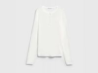 Джемпер с воротником на пуговицах, Белый
