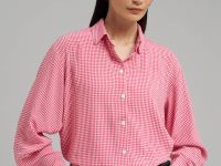 Рубашка прямого кроя в клетку