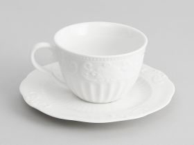 Чайная пара Emboss White