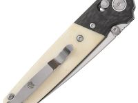 Складной нож Bear & Son Cutlery Lawman, сталь D2, рукоять кость/карбон, белый