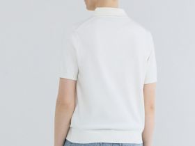 Базовый джемпер поло с коротким рукавом, Белый