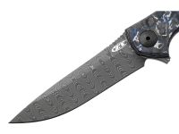 Складной нож Zero Tolerance 0450MMC, сталь Vegas Forge Damascus, рукоять титан/карбон, черно-синий