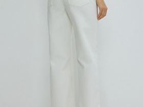 Широкие джинсы с высокой посадкой, Бежевый