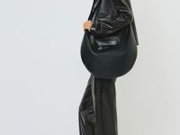 Кожаные брюки с крокодиловым тиснением, Коричневый