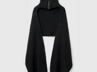 Шарф с воротником на молнии, Черный