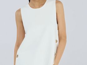 Топ с пуговицами, Белый