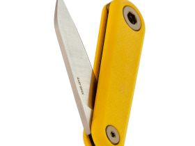 Складной нож Sanrenmu 325S-GY2, сталь 12C27, рукоять G10, желтый