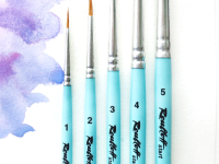 Кисть колонок №4 круглая Roubloff "start" короткая ручка, голубая матовая, серебристая обойма