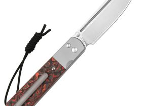 Складной нож Artisan Cutlery Holm, сталь S90V, рукоять сталь/карбон, красно-черный