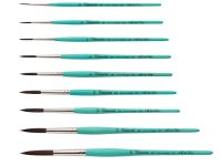 Кисть синтетика №12 круглая, длинной ворс "Tintoretto Prugna" на короткой ручке