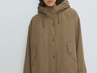 Куртка оверсайз с капюшоном, Бежевый