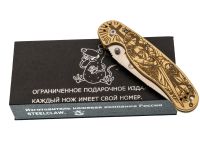 Складной нож Steelclaw "Крыса Архангел", сталь VG-10, рукоять латунь