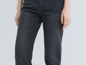 Джинсы Mom с высокой посадкой, Серый