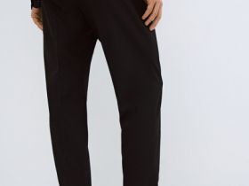 Прямые брюки с эластичным поясом, Черный