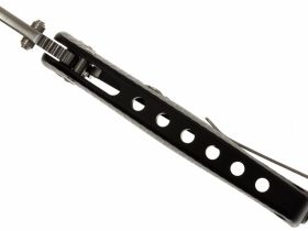 Нож складной LionSteel SR2A BS Mini, сталь Uddeholm Sleipner® Satin Finish, рукоять алюминий (Solid®), чёрный