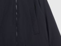 Утеплённая длинная куртка с капюшоном, Синий