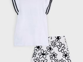 Комплект детский трикотажный для девочек: фуфайка (футболка), шорты