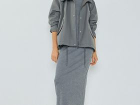 Куртка оверсайз с капюшоном, Серый