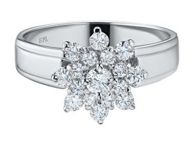 Кольцо из белого золота с бриллиантами э0901кц09160400