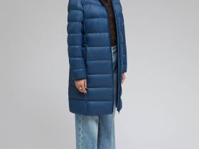 Стеганый пуховик с натуральным пухом