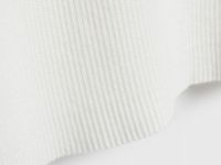 Джемпер в рубчик с воротником-поло, Белый