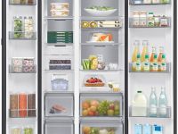 Холодильник Samsung Side-by-Side с автоматически открывающимися дверьми, 646 л Белое стекло