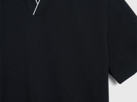 Поло из шелковистого пике, Черный