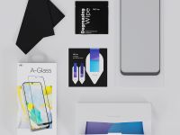 Защитное стекло VLP A-Glass для Samsung Galaxy A15/A25 с чёрной рамкой