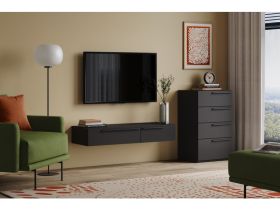 ТВ-тумба подвесная Кимбол 120x20 Черный